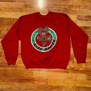 Vintage TNT by  Trau & Loevner Merry Kiss-Moose Graphic Sweatshirt Adult XL Read